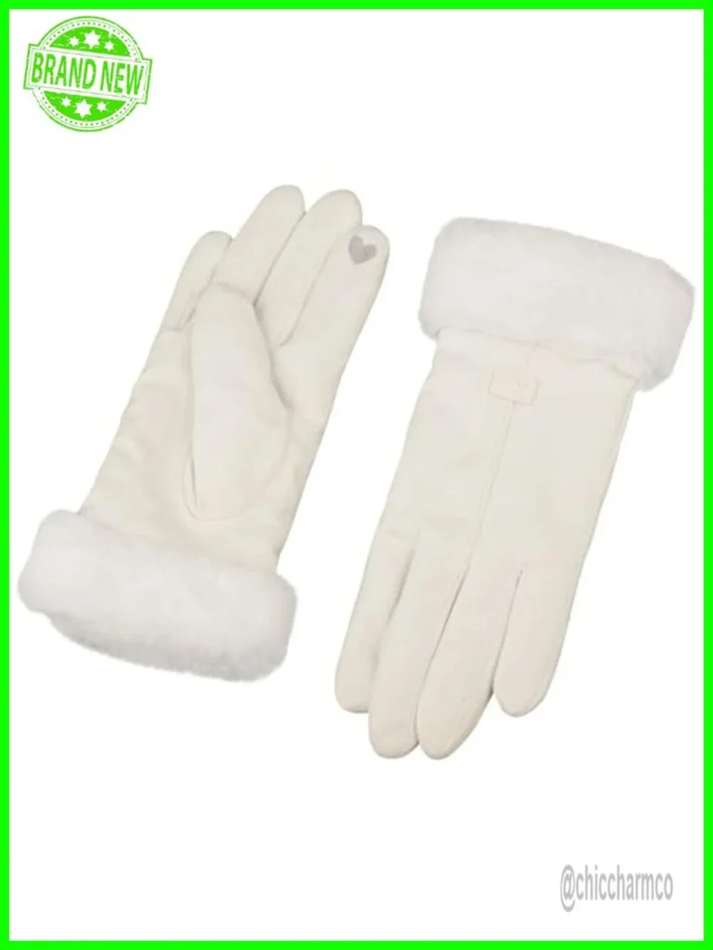 Synthetic Suede Winter Gloves with Faux Fur Cuffs - Touchscreen, Fleece Lined